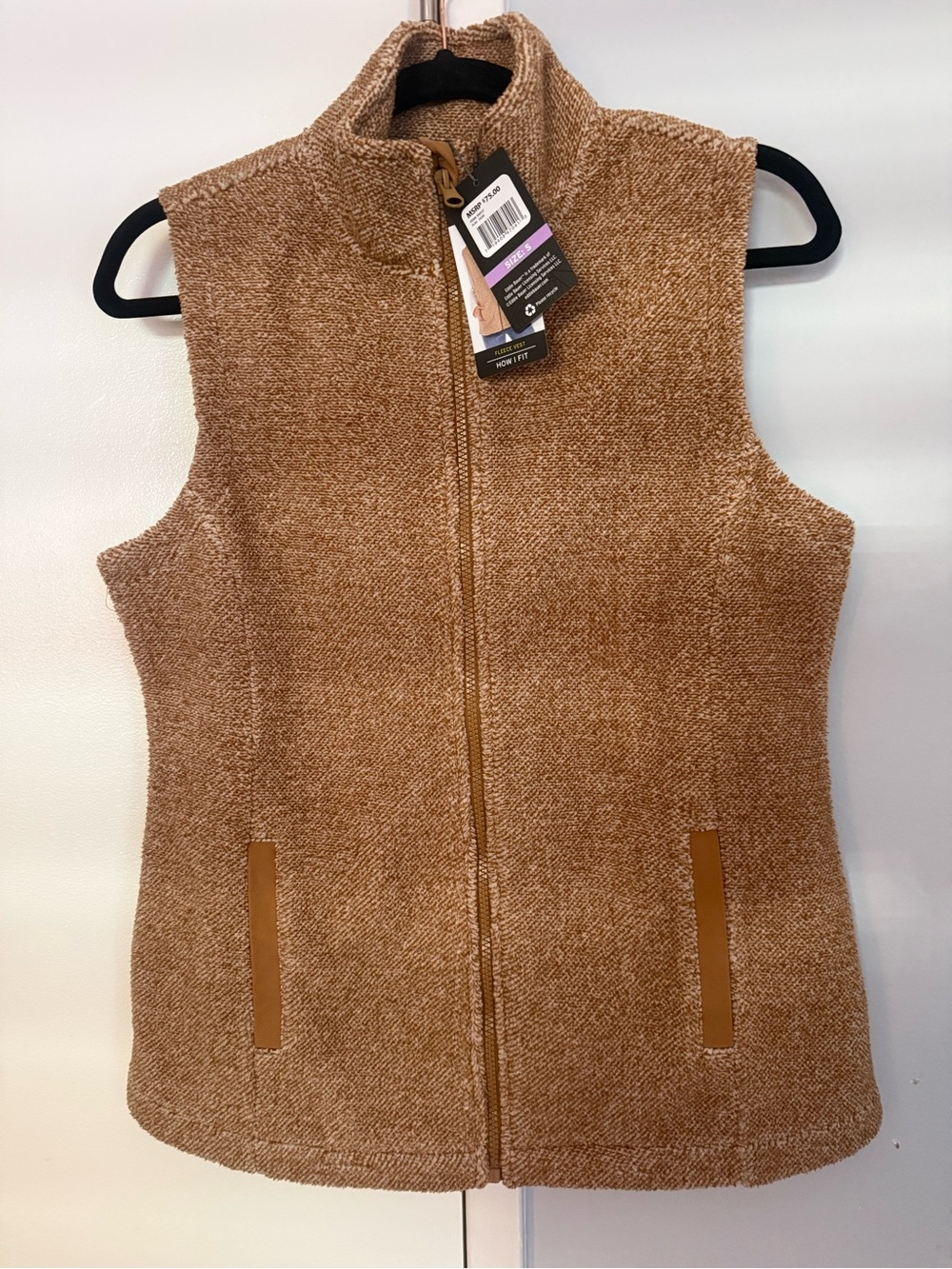 Eddie Bauer Camel/Tan Sherpa Zip Vest